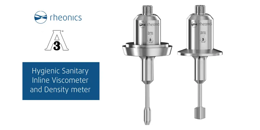 Rheonics SRV inline viscometer and SRD density meter, 3-A certified hygienic Series SR-HS